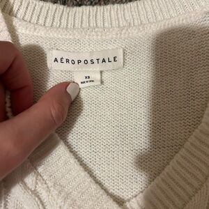 (5 for $25) Aeropostale White Cable Knit Vest